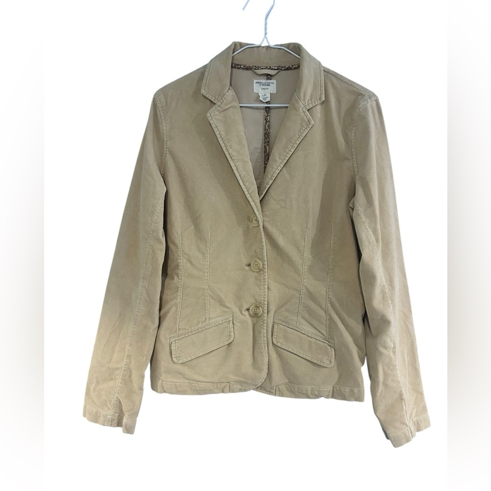 Ameriacn Eagle Outfitters Corduory Blazer Jacket Pockets Oatmeal Color Large